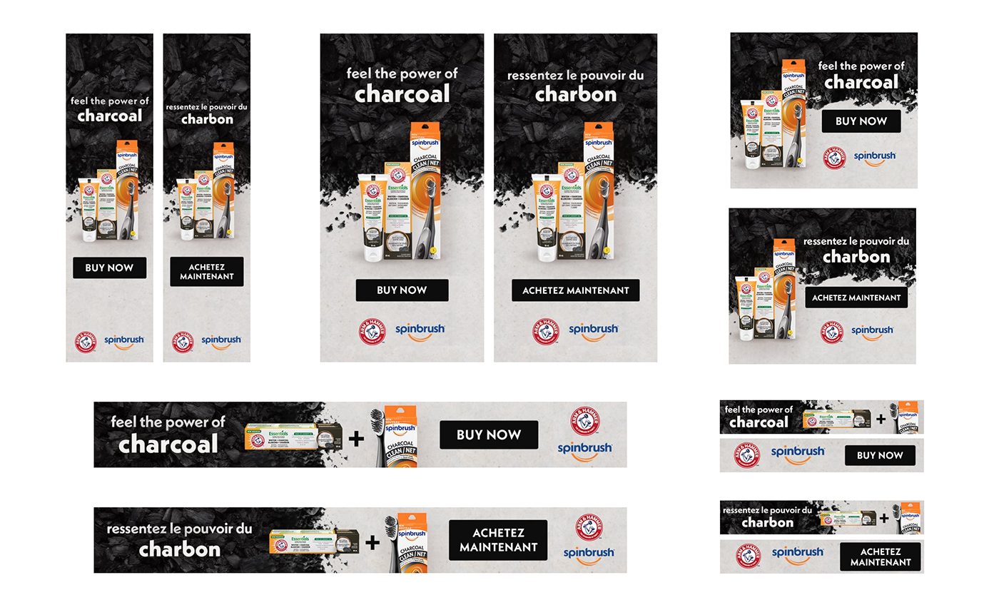Arm & Hammer Charcoal banner ads